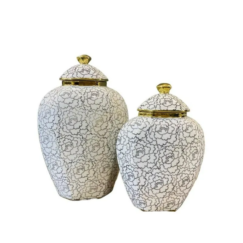 floral ceramic vase set of 2